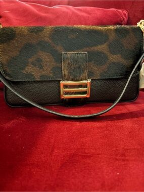 DIVINA FIRENZE
 Designer Leopard-Print Crossbody Bag in Brown and